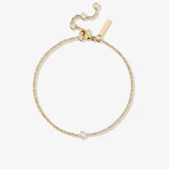 Solitaire Stone Bracelet Gold