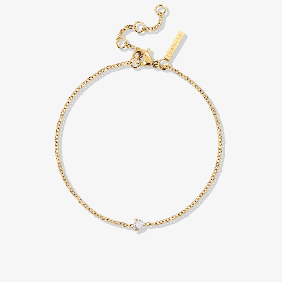 Solitaire Stone Bracelet Gold