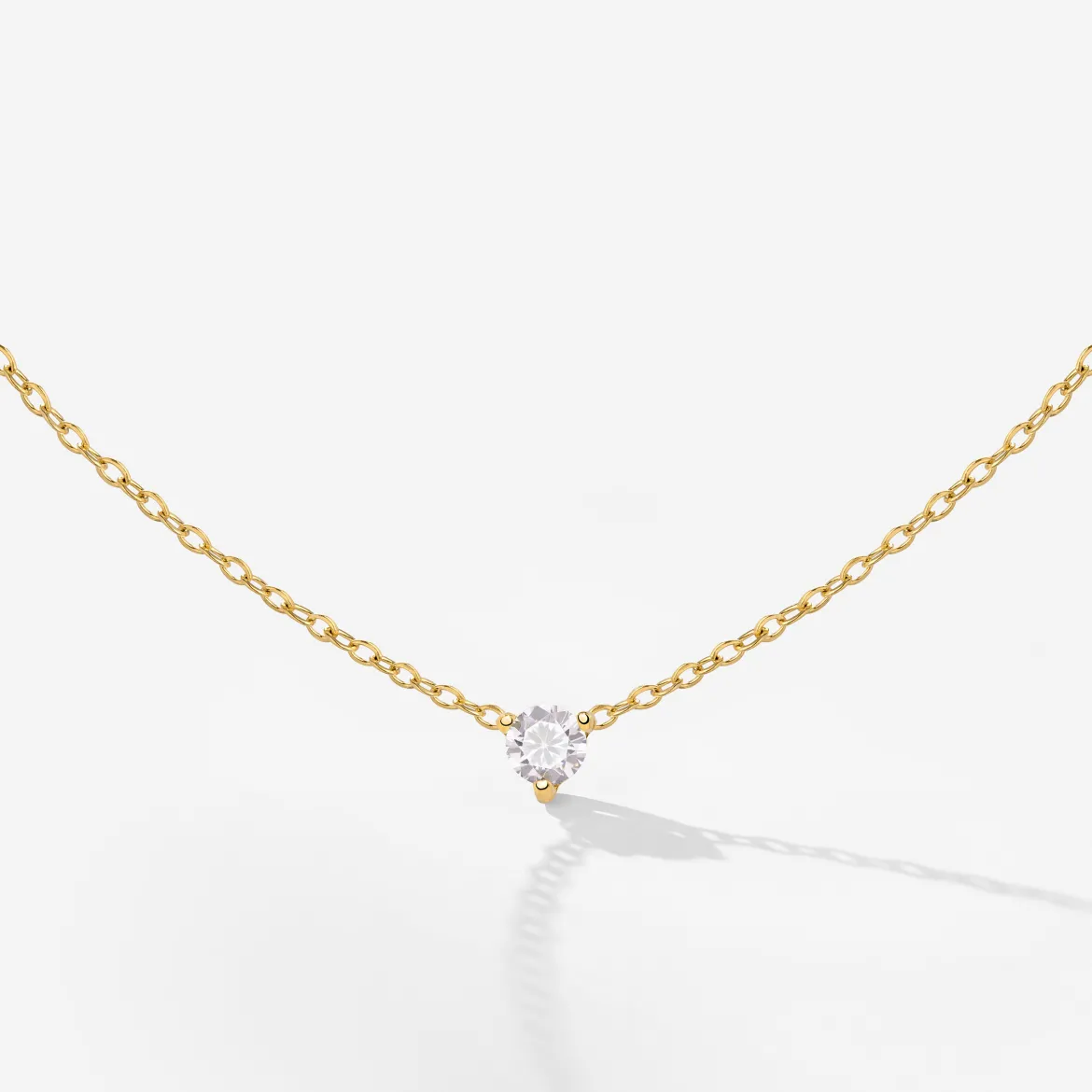 Solitaire Stone Choker Gold