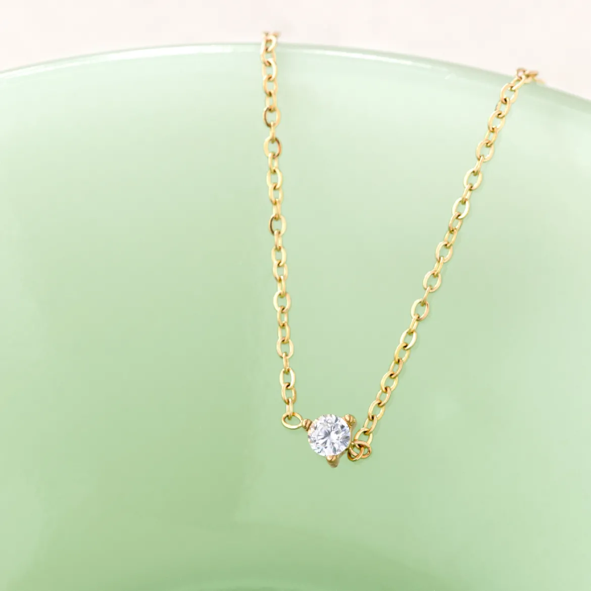 Solitaire Stone Choker Roségold