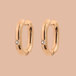 Sparkle Oval Hoops Medium Roségold