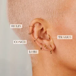 Sparkle Piercing Stud Gold