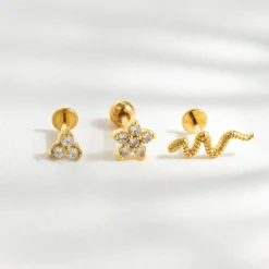 Sparkle Piercing Stud Silber