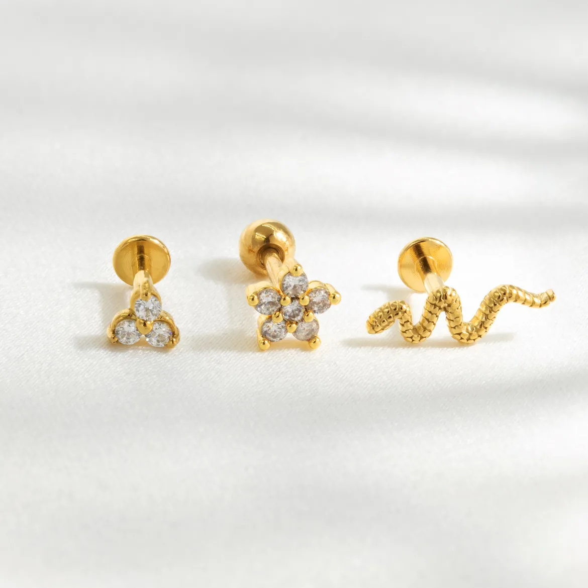 Sparkle Piercing Stud Silber