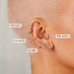 Sparkle Piercing Stud Silber