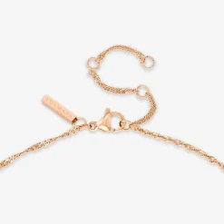 Sparkling Blue Petal Necklace Roségold
