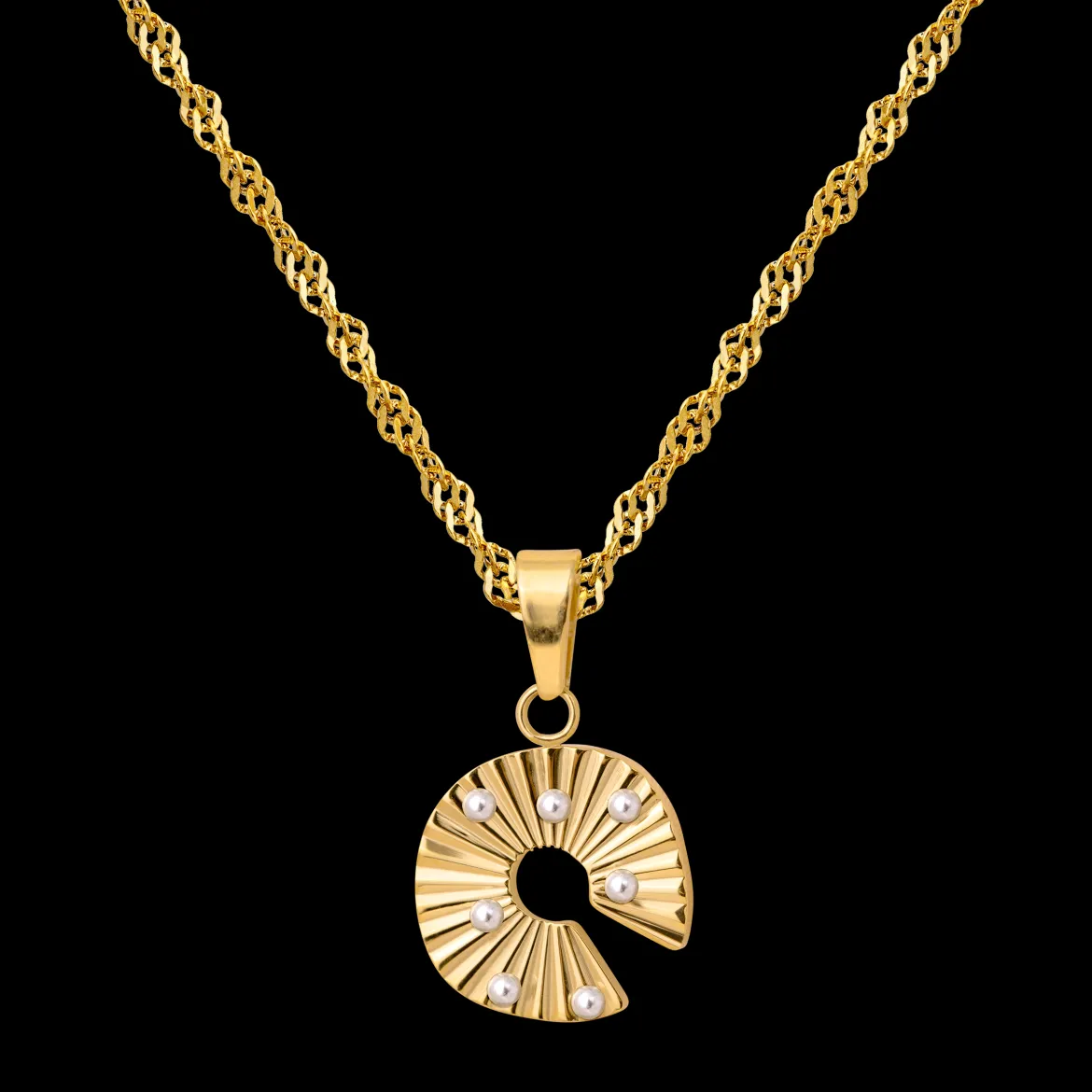Sparkling Donut Necklace Gold