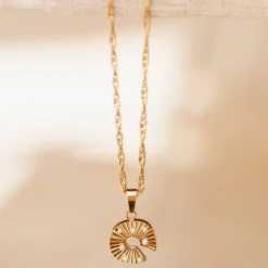 Sparkling Donut Necklace Gold