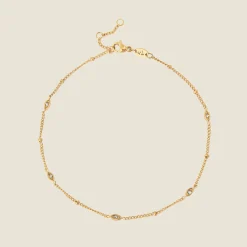 Sparkling Eyes Anklet Gold