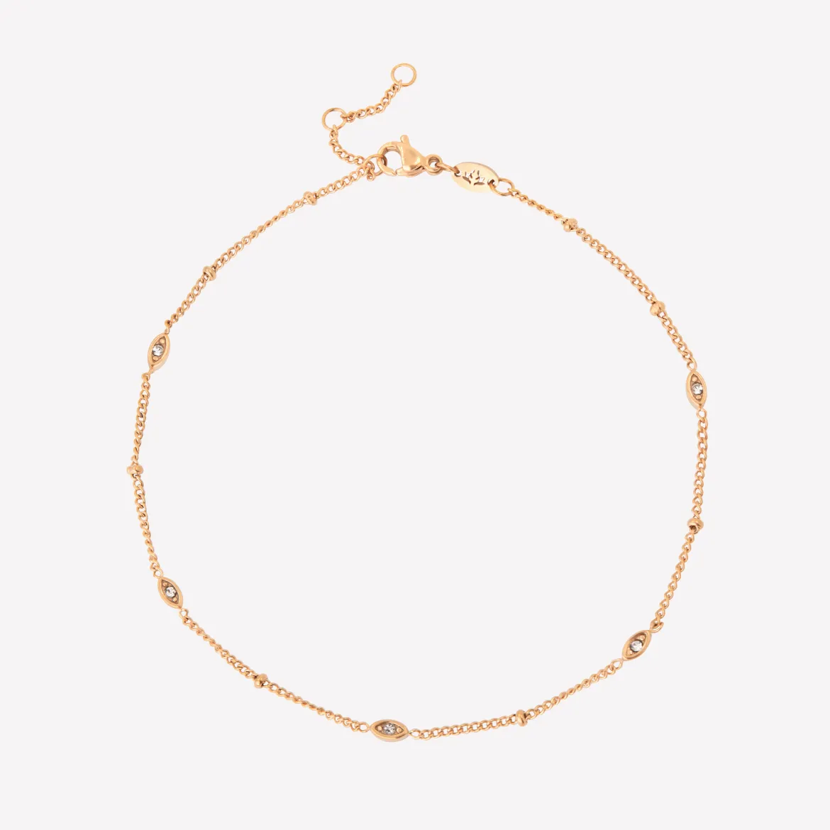 Sparkling Eyes Anklet Roségold