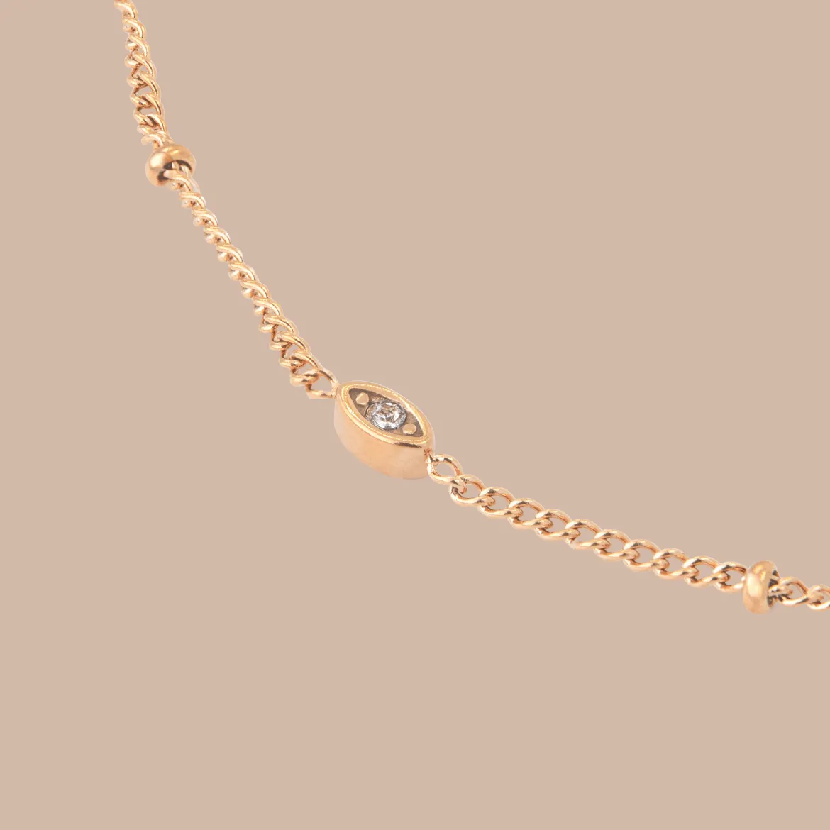 Sparkling Eyes Anklet Roségold