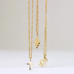 Sparkling Snowflake Necklace Roségold