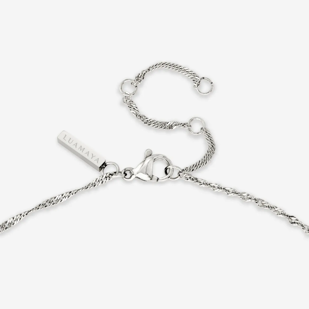 Sparkling White Petal Necklace Silber