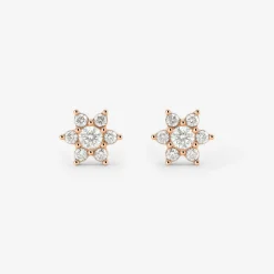 Sparkling White Petal Studs Roségold