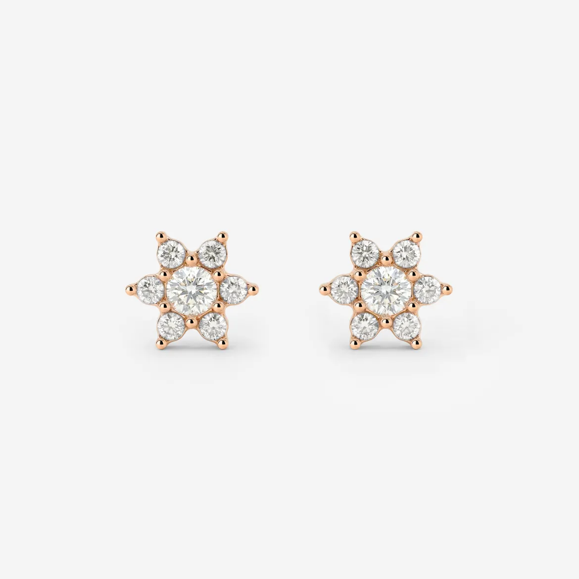 Sparkling White Petal Studs Roségold