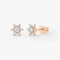 Sparkling White Petal Studs Roségold