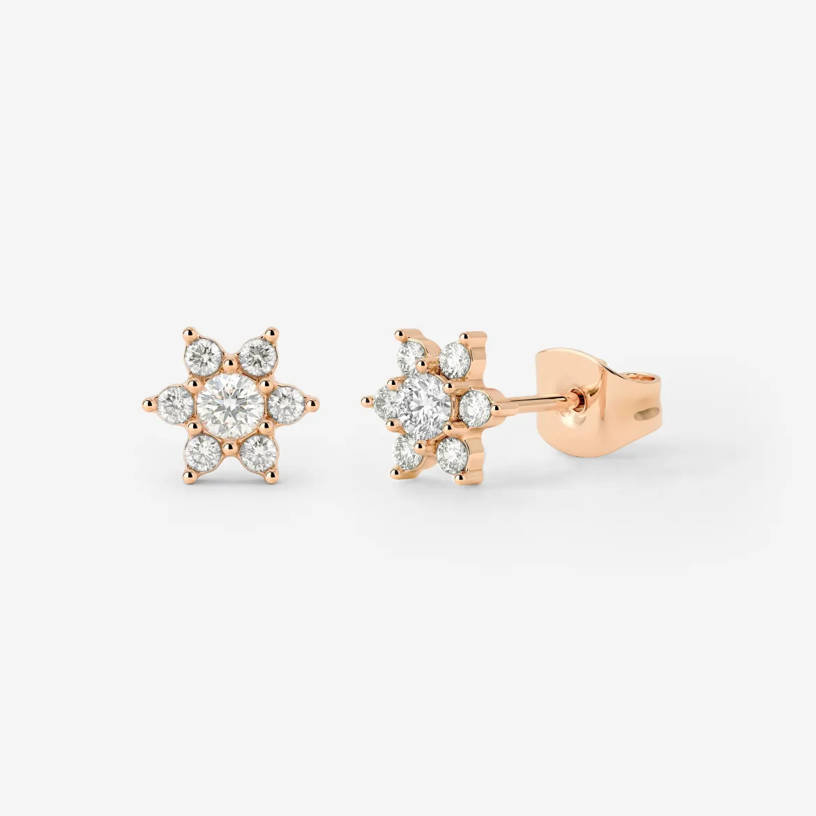 Sparkling White Petal Studs Roségold