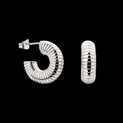 Spiral of Love Hoop Studs Small Silber