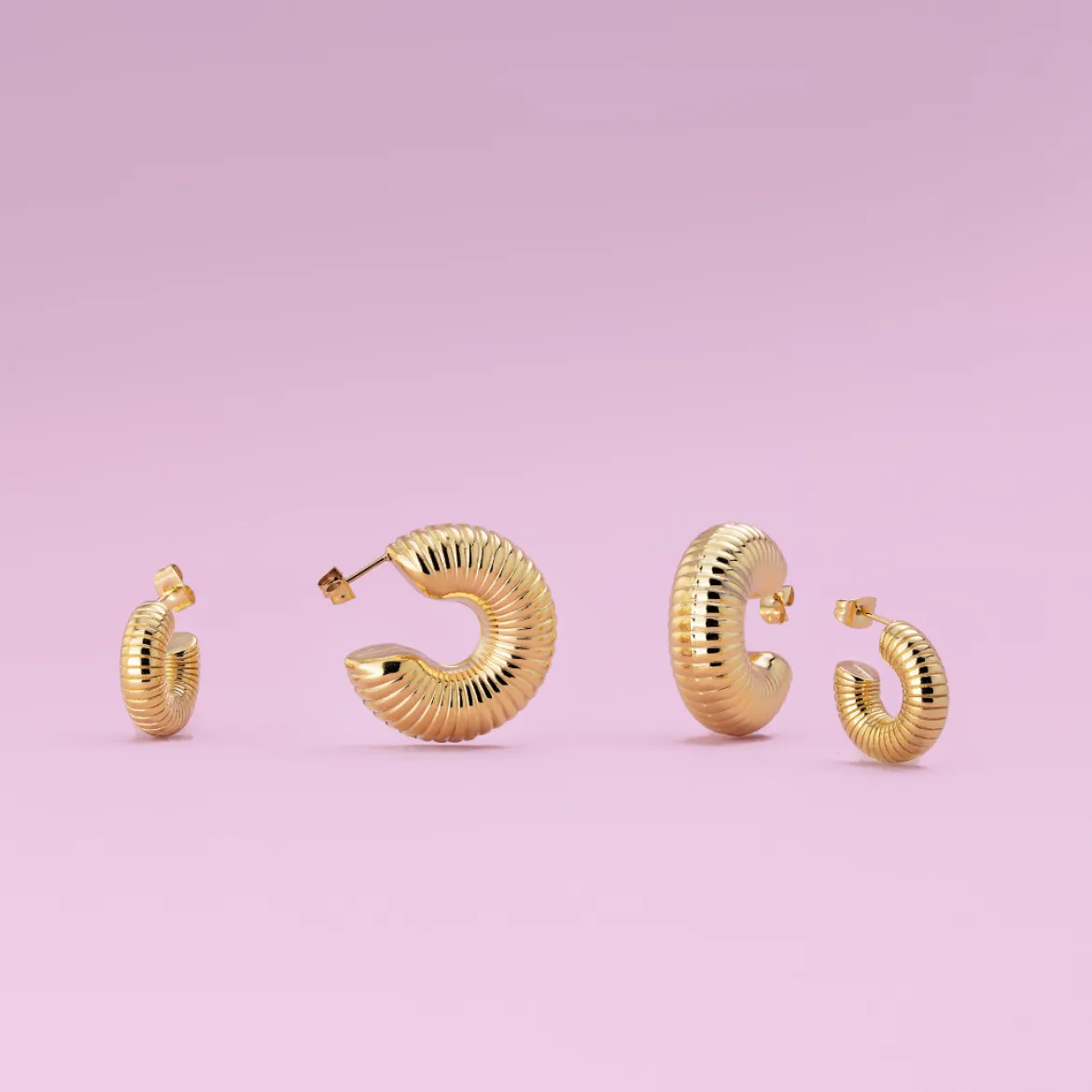 Spiral of Love Hoop Studs Small Roségold