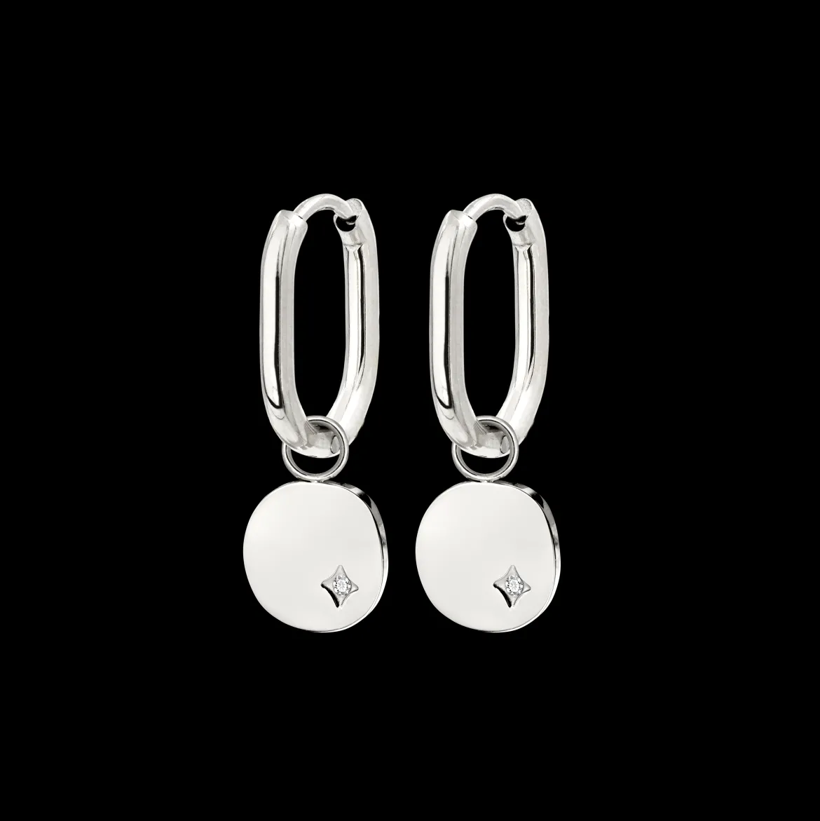 Spring Bling Oval Hoop Set Baby Silber