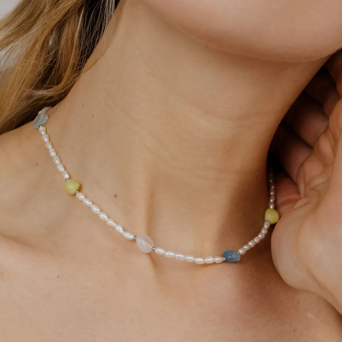 Spring Pastels Necklace Silber