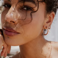 Squeeze it Medium Hoop Studs Roségold