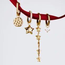 Starry Skies Oval Hoop Set Baby Gold