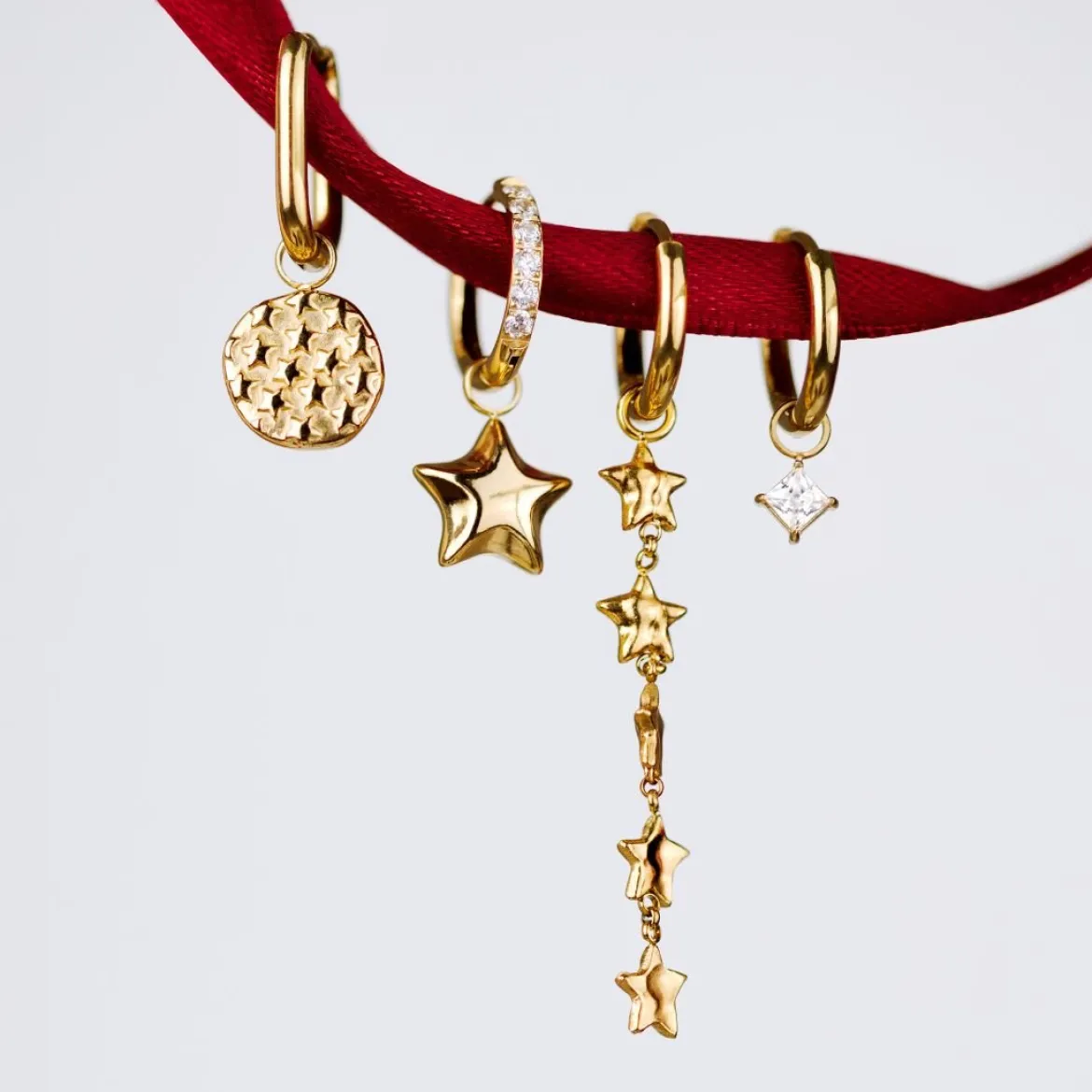 Starry Skies Oval Hoop Set Baby Gold