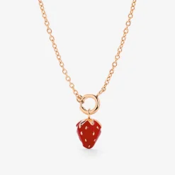 Strawberry Classic Chain Necklace Set Roségold