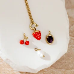 Strawberry Classic Chain Necklace Set Roségold