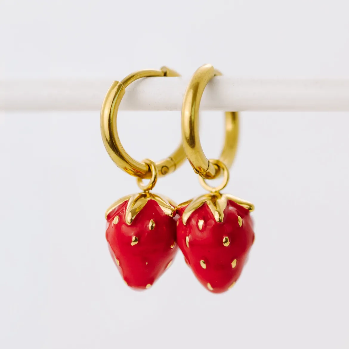 Strawberry Hoop Set Small Roségold