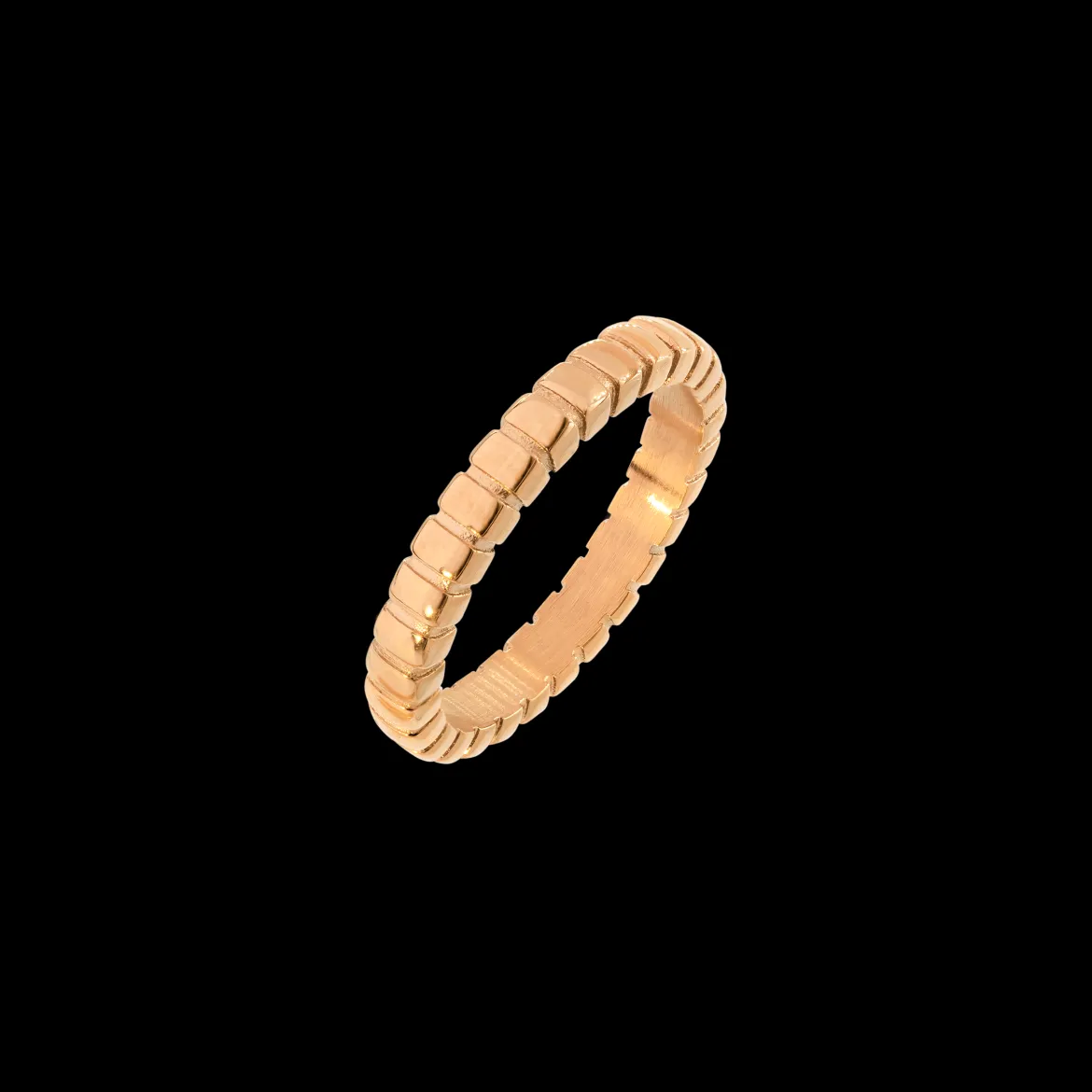 Striped Ring Thin Roségold