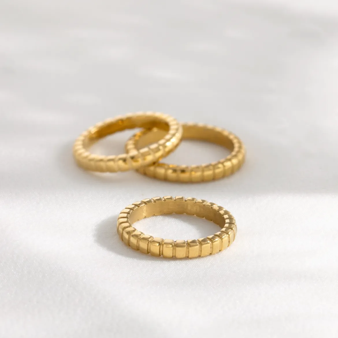 Striped Ring Thin Silber