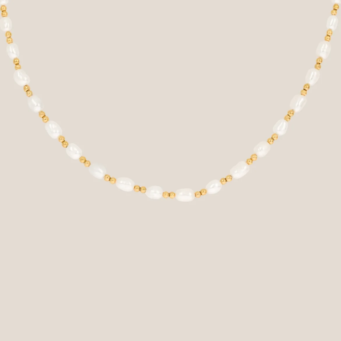 Summertime Pearl Necklace Gold