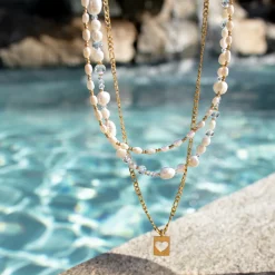 Summertime Pearl Necklace Roségold