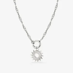 Sun Ray Singapore Chain Necklace Set Silber