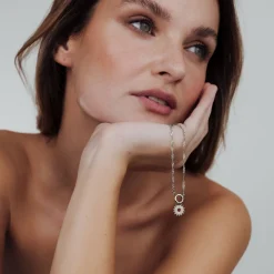 Sun Ray Singapore Chain Necklace Set Silber