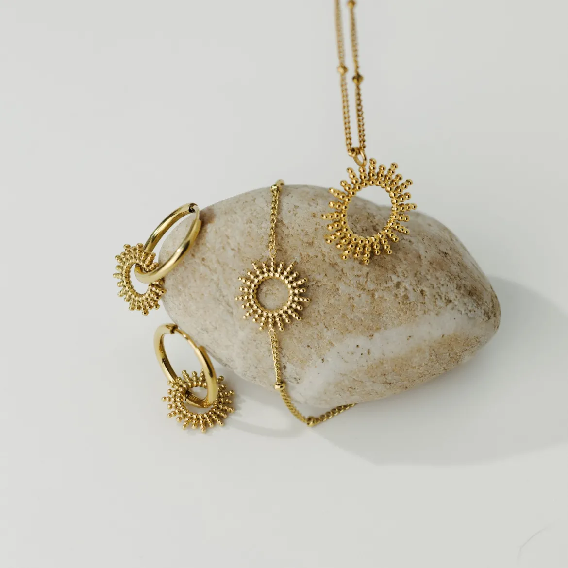 Sunny Hoop Set Medium Roségold