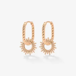 Sunny Oval Twisted Hoop Set Baby Roségold