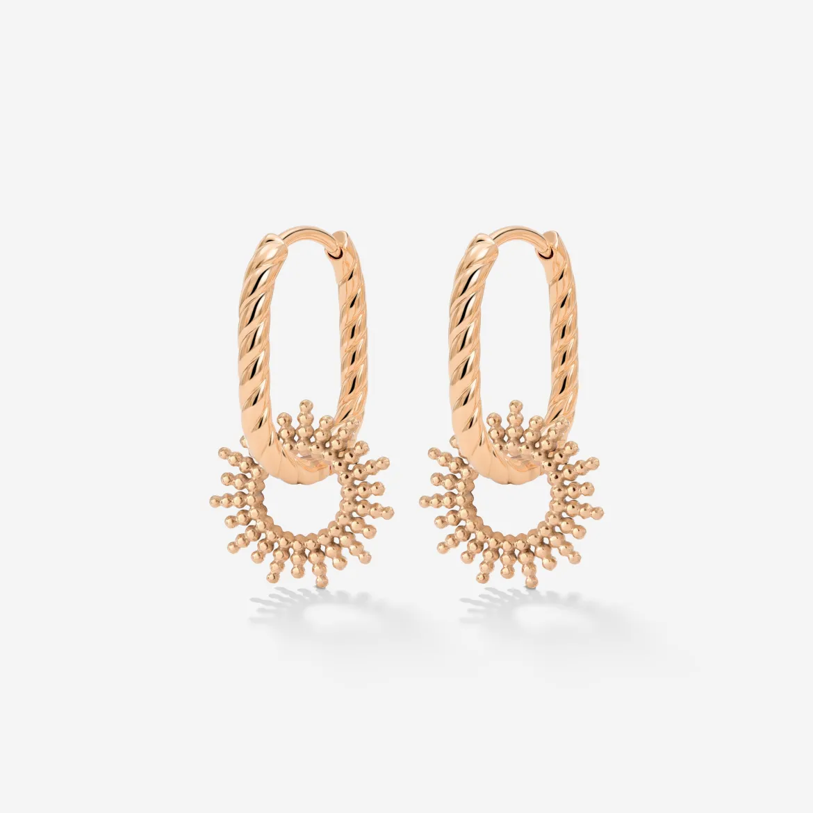 Sunny Oval Twisted Hoop Set Baby Roségold