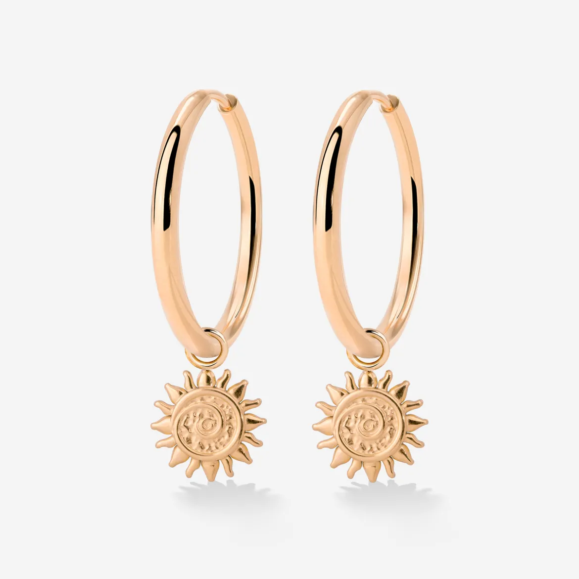 Sunny Swirl Hoop Set Large Roségold