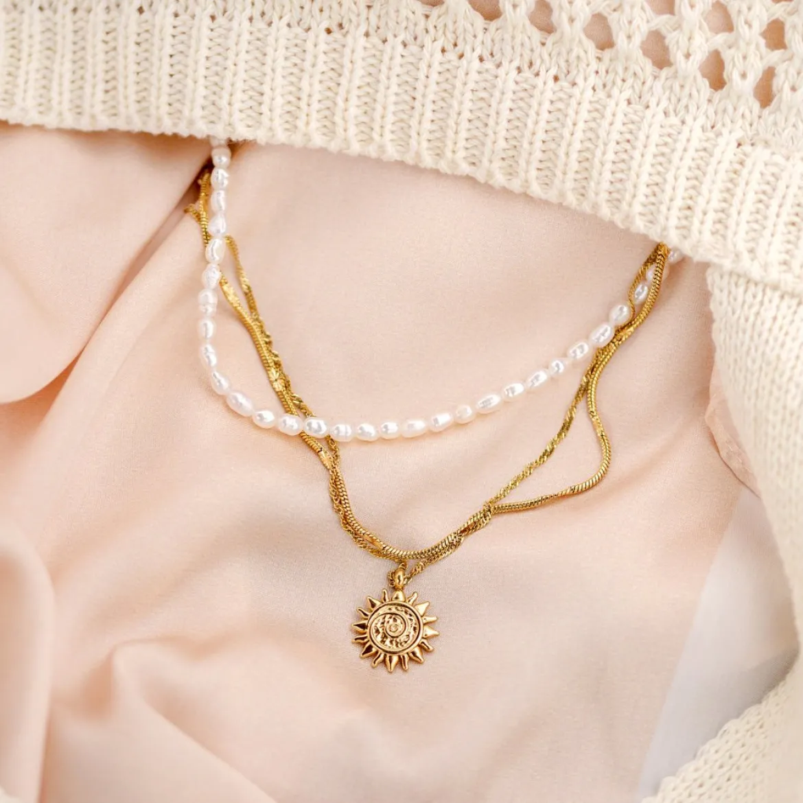 Sunny Swirl Necklace Roségold