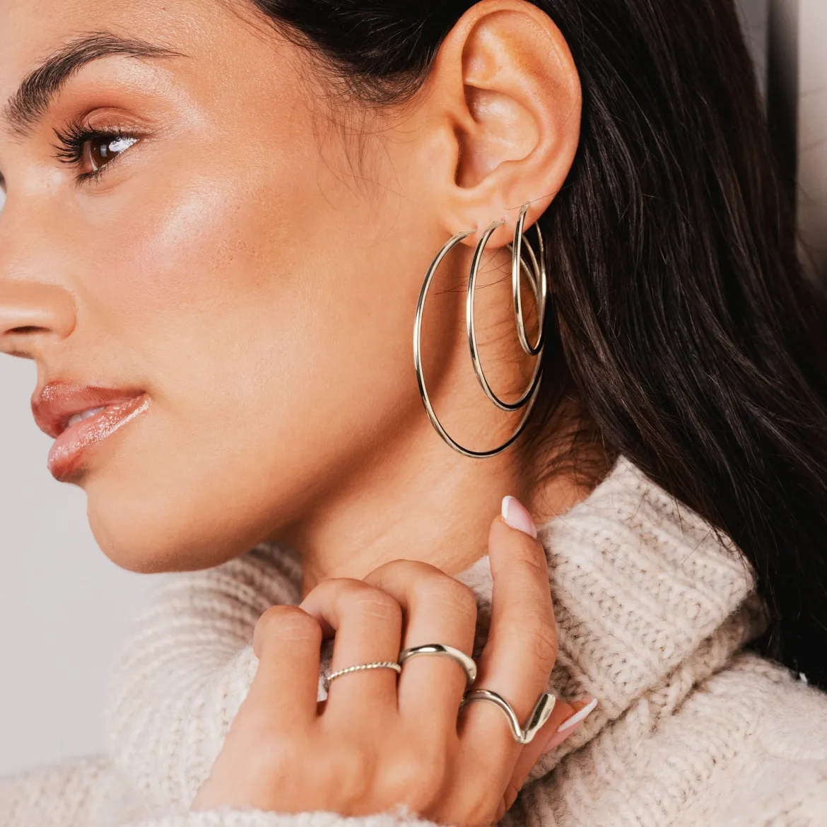 Super Maxi Hoops Silber
