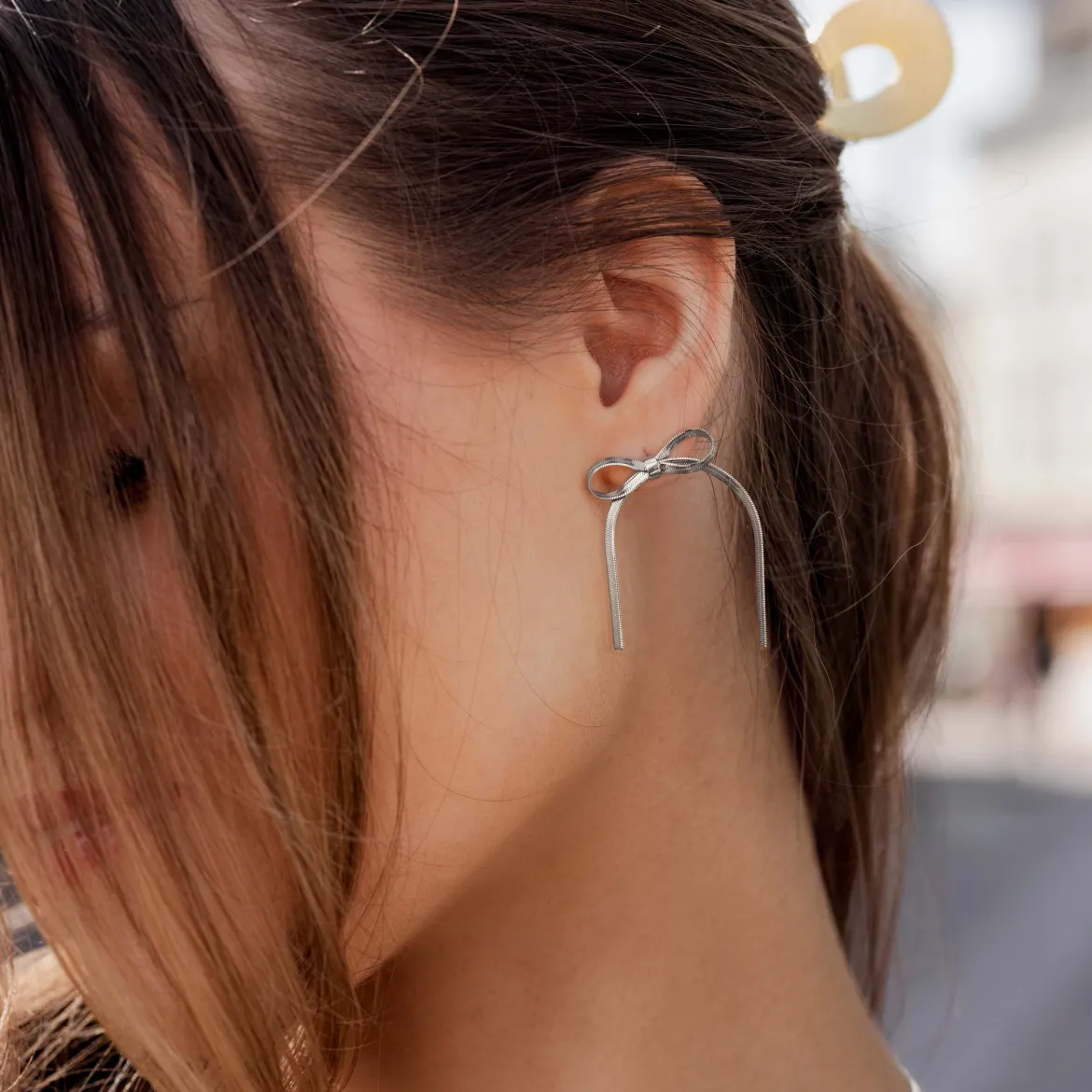 Sweet Bow Earrings Silber