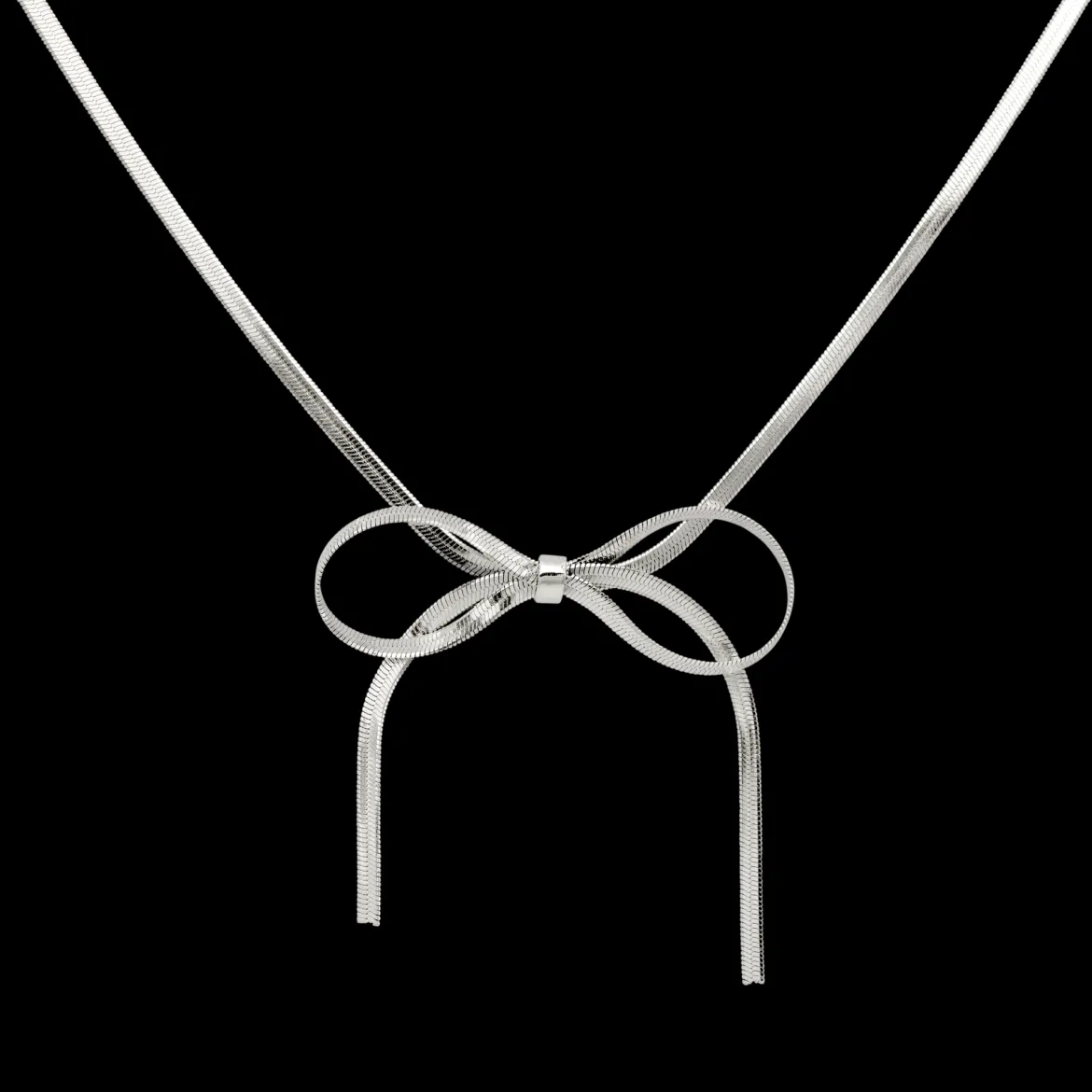 Sweet Bow Necklace Silber