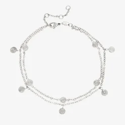 Swirl'n Double Anklet Silber