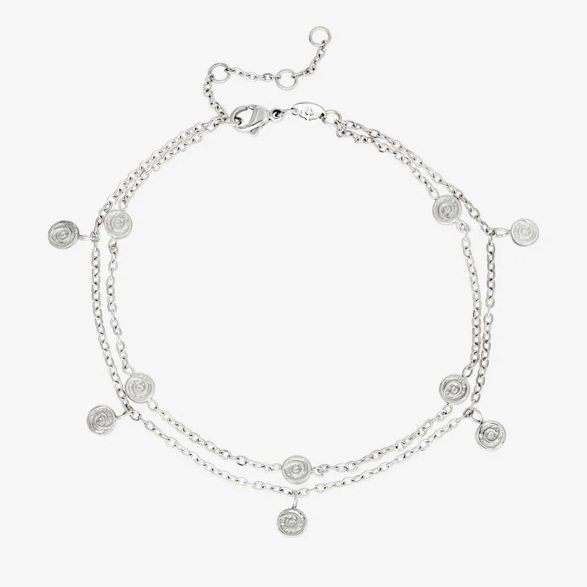 Swirl'n Double Anklet Silber