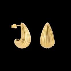 Textured Droplet Studs Small Gold