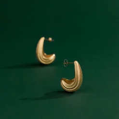 Textured Droplet Studs Small Silber