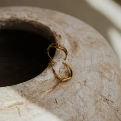 Tides Hoop Studs Gold